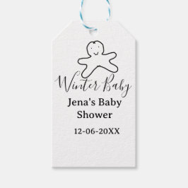 Etiquetas Para Regalos Winter baby shower cookie black scribble hand-draw