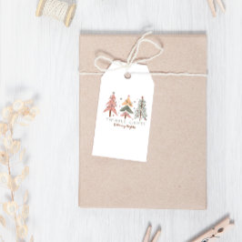 Etiquetas Para Regalos Winter Boho Twinkle enciende a los Navidades de ár
