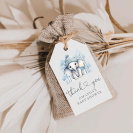 Etiquetas Para Regalos Winter Elephant Boy Baby Shower