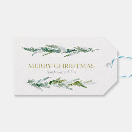 Etiquetas Para Regalos Winter Greenery “Merry Christmas”