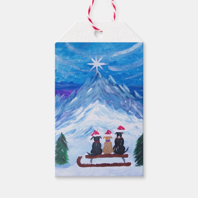 Etiquetas Para Regalos Winter Puppy Pals (Anverso)