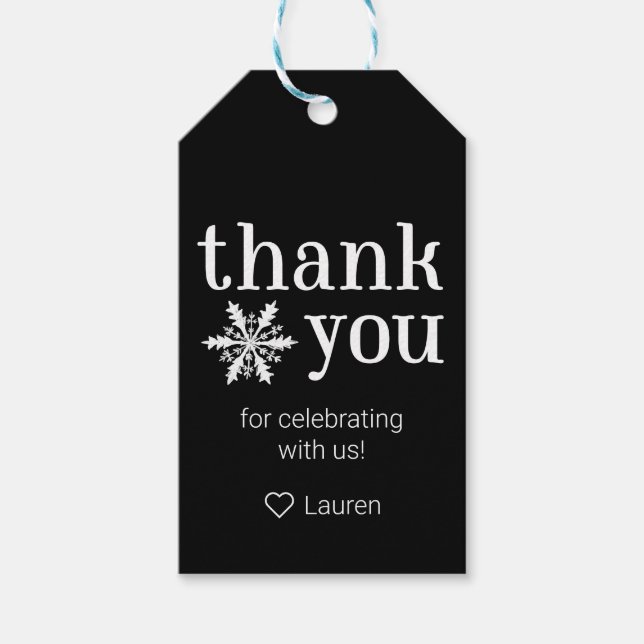 Etiquetas Para Regalos Winter Snowflake Gracias (Anverso)