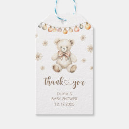 Etiquetas Para Regalos Winter Watercolor Cute Bear Baby Shower gracias