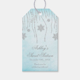 Etiquetas Para Regalos Winter Wonderland Diamond Snowflakes Sweet 16