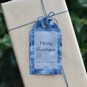 Etiquetas Para Regalos Winter Wonderland Patrón de heladas azules
