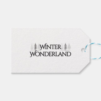 Etiquetas Para Regalos Winter Wonderland - Textos elegantes y pinos