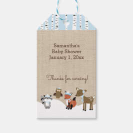 Etiquetas Para Regalos Winter Woodland Animals Gift Tags Blue