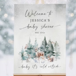 Etiquetas Para Regalos Winter Woodland Baby Cold Outside Forest Gracias