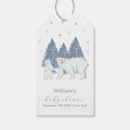 Etiquetas Para Regalos Winter Woodland Forest Polar Bear Baby Shower 
