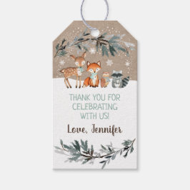Etiquetas Para Regalos Winter Woodland Greenery Baby Shower