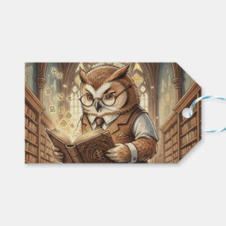 Etiquetas Para Regalos Wise Owl Librarian Vintage Watercolor Gift Tag