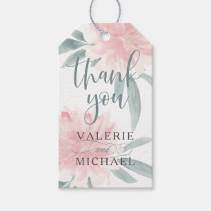 Etiquetas Para Regalos Wispy Pink Floral Boda Gracias