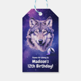 Etiquetas Para Regalos Wolf Galaxy Stars Cosmic Birday Party