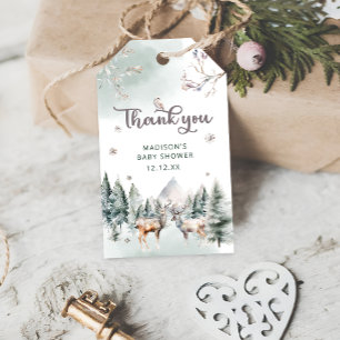 Etiquetas Para Regalos Woodland Animals Deer Winter Baby Shower Gracias