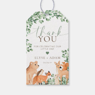 Etiquetas Para Regalos Woodland Animals Green Baby Shower Favor Tag