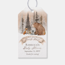 Etiquetas Para Regalos Woodland Bear |Animales Bearly Wait Boy Baby Showe