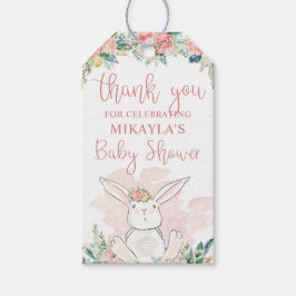 Etiquetas Para Regalos Woodland Bunny Pink Floral Baby Shower Gracias