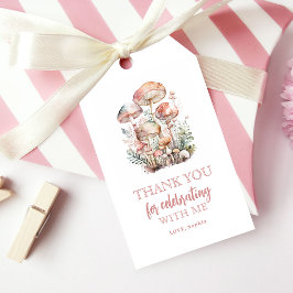Etiquetas Para Regalos Woodland Mushroom Rubor Pink Birthday Gracias
