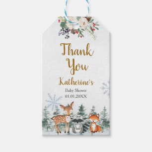 Etiquetas Para Regalos Woodland Winter Animal Forest Baby Shower