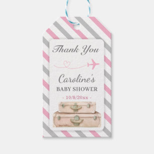 Etiquetas Para Regalos World Travel Pink Baby Shower Sprinkle Favor
