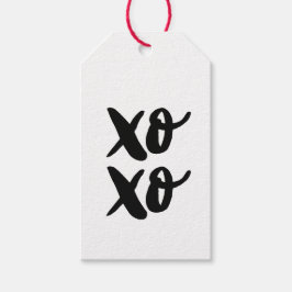 Etiquetas Para Regalos XO negro. Día de San Valentín. Abrazos y besos
