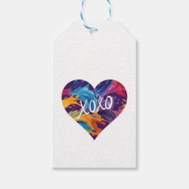Etiquetas Para Regalos XOXO-Corazón colorido