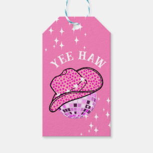 Etiquetas Para Regalos Yee Haw Pink Purple Cowgirl Disco Rodeo