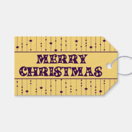 Etiquetas Para Regalos Yellow and Purple Bright Stars Merry Christmas