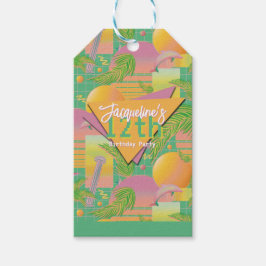 Etiquetas Para Regalos Yellow Summer Vaporwave Sunset Birthday