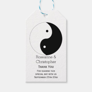 Etiquetas Para Regalos Yin Yang Boda de diseño blanco y negro
