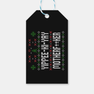 Etiquetas Para Regalos Yippee Ki Yay Navidades feos suéter
