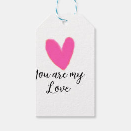 Etiquetas Para Regalos you are my love pink red heart watercolor kidretro
