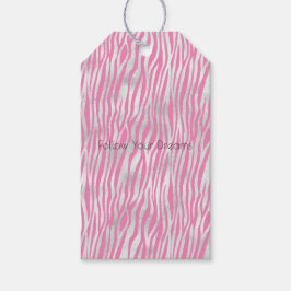 Etiquetas Para Regalos Zebra rosa plateada