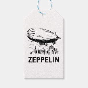 Etiquetas Para Regalos Zepelín Retro Vintage - Boceto de Dirigible