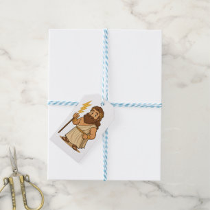 Etiquetas Para Regalos Zeus de Dibujos Animados Adorable – Dios de la Mit