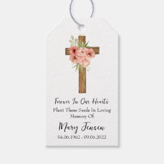 Etiquetas Para Regalos Zinnia Cross Memorial Funeral Seed Packet 