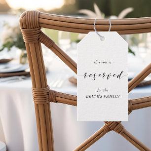 Etiquetas para sillas reservadas para Bodas modern