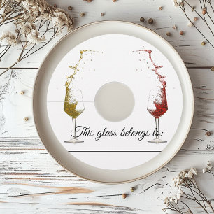 Etiquetas para vasos de vino Marcador identificado