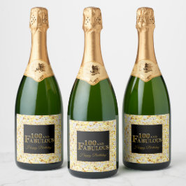 Etiquetas Para Vinos Espumosos 100 cumpleaños