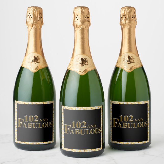 Etiquetas Para Vinos Espumosos 102 cumpleaños  (Botellas)