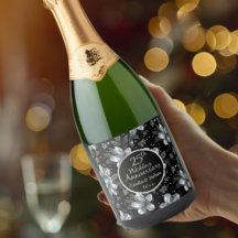 25° Aniversario del Boda Floral Purpurina de Plata