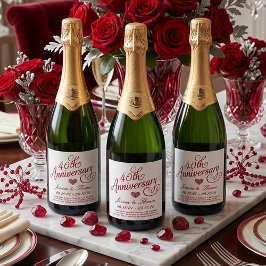Etiquetas Para Vinos Espumosos 40.º Aniversario de bodas de Rubí
