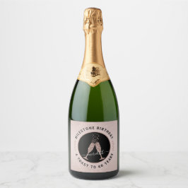 Etiquetas Para Vinos Espumosos 40.º Purpurina de cumpleaños Sparkling Wine Toast 