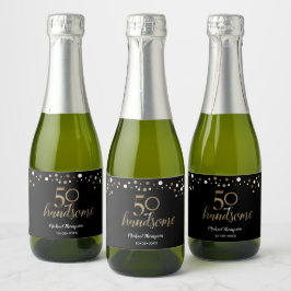 Etiquetas Para Vinos Espumosos "50 and Handsome" (50 y guapo) Mini vino esparcido