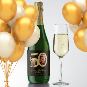 Etiquetas Para Vinos Espumosos 50 años de oro negro foto moderna
