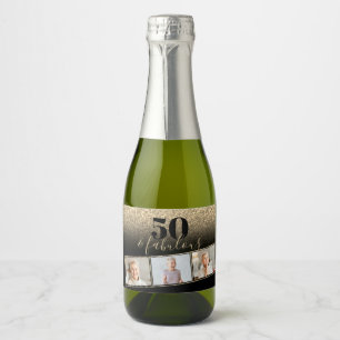 Etiquetas Para Vinos Espumosos 50 y fabulosa foto Purpurina Black & Gold Faux Min