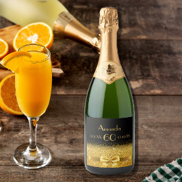 Etiquetas Para Vinos Espumosos 60.ª fiesta de cumpleaños moda de nombre de oro ne