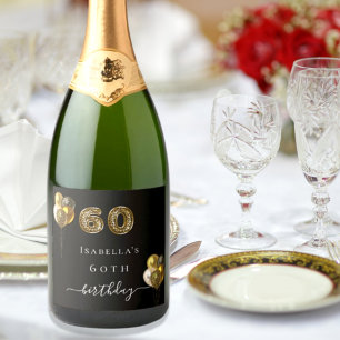 Etiquetas Para Vinos Espumosos 60.º animal de leopardo de oro negro