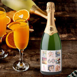 Etiquetas Para Vinos Espumosos 60.º collage de fotos de oro del rosa de color