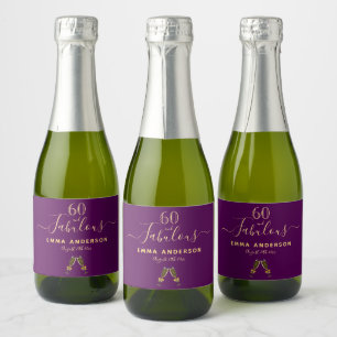 Etiquetas Para Vinos Espumosos 60 fabuloso monograma de oro morado de fiesta de c